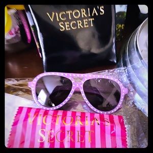 NEW VS pink aviators w/dust cloth